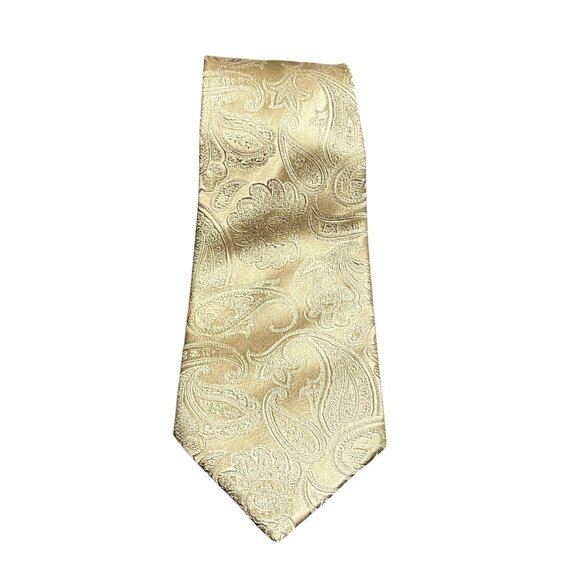 Donald J. Trump Signature Collection Cream Gold‎ Paisley Designer Neck Tie - Picture 6 of 9